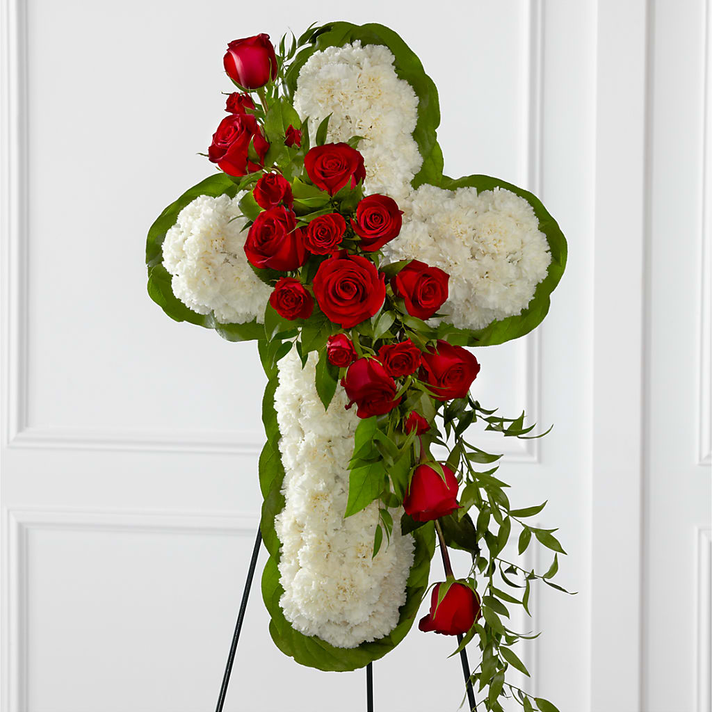 Floral Cross Easel – Buckeye Flowers, Marysville OH