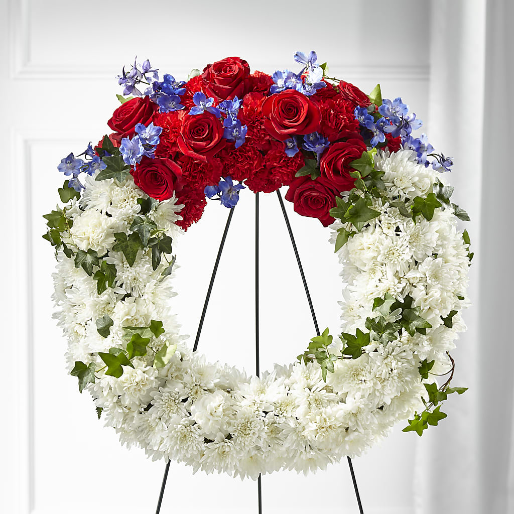 Patriotic Passion Wreath – Buckeye Flowers, Marysville OH