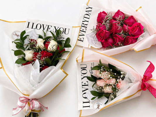 Mini Rose Bouquet – Wrapped Floral Gift