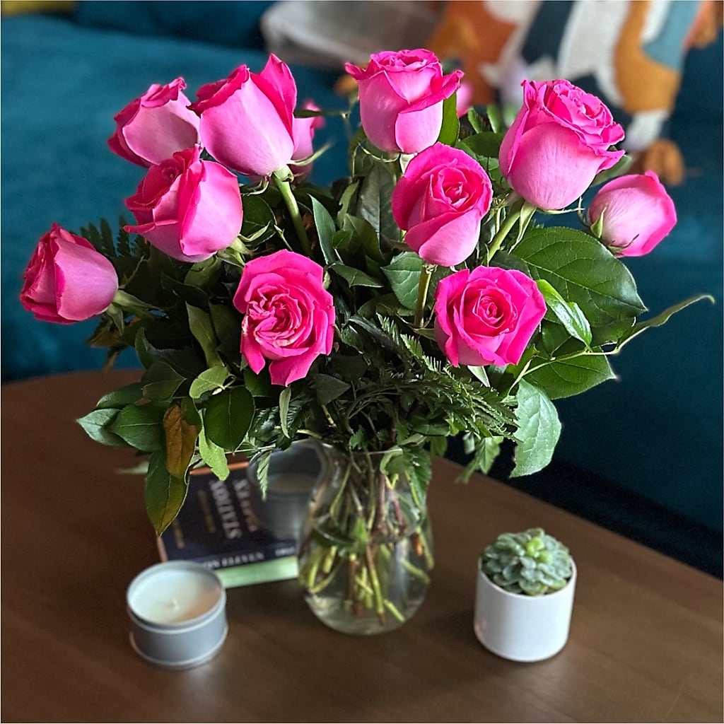 Long Stem Pink Rose Bouquet –  Buckeye Flowers, Marysville OH