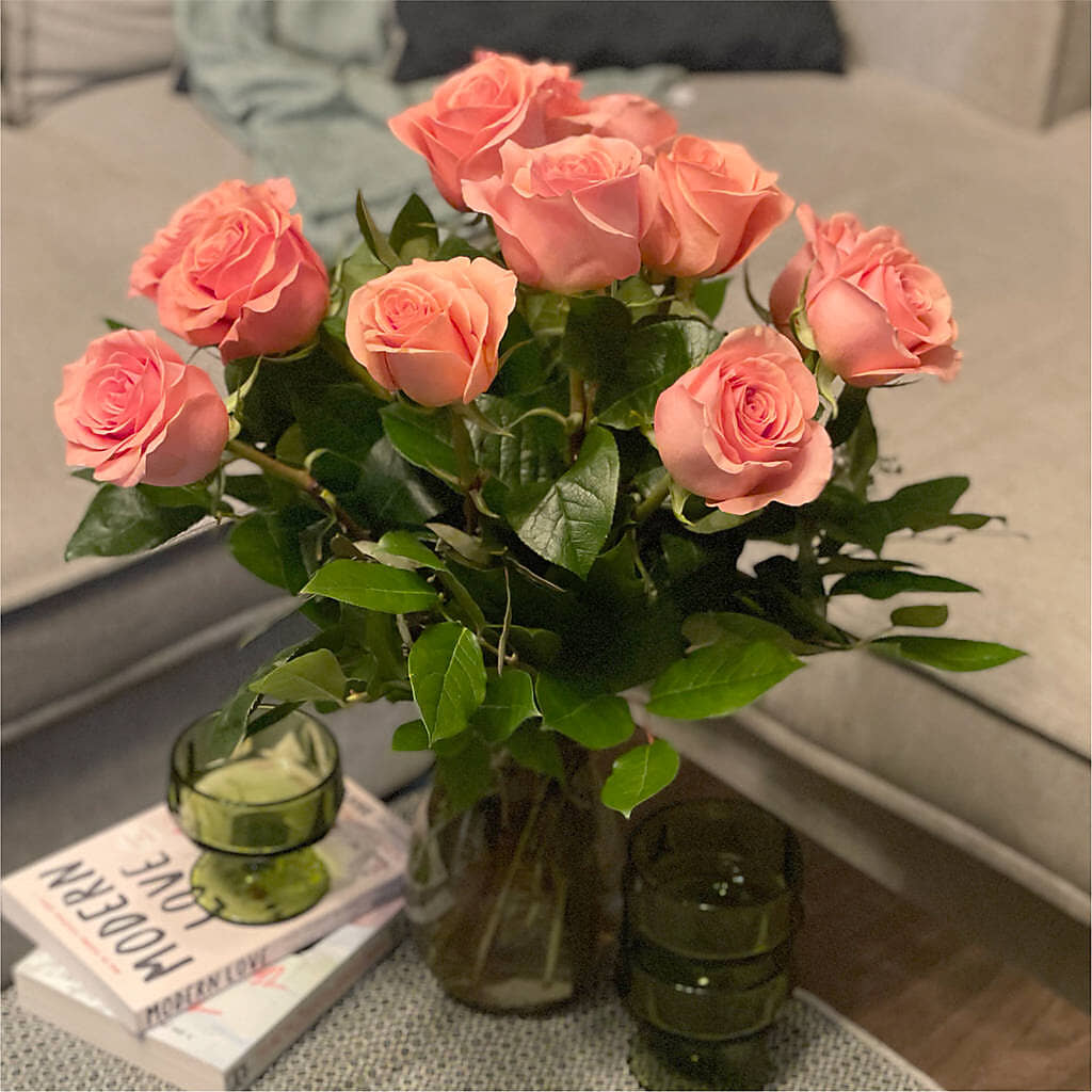 Long Stem Pink Rose Bouquet –  Buckeye Flowers, Marysville OH