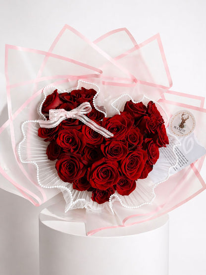 Luxury Heart Rose Bouquet – Red Roses Arrangement