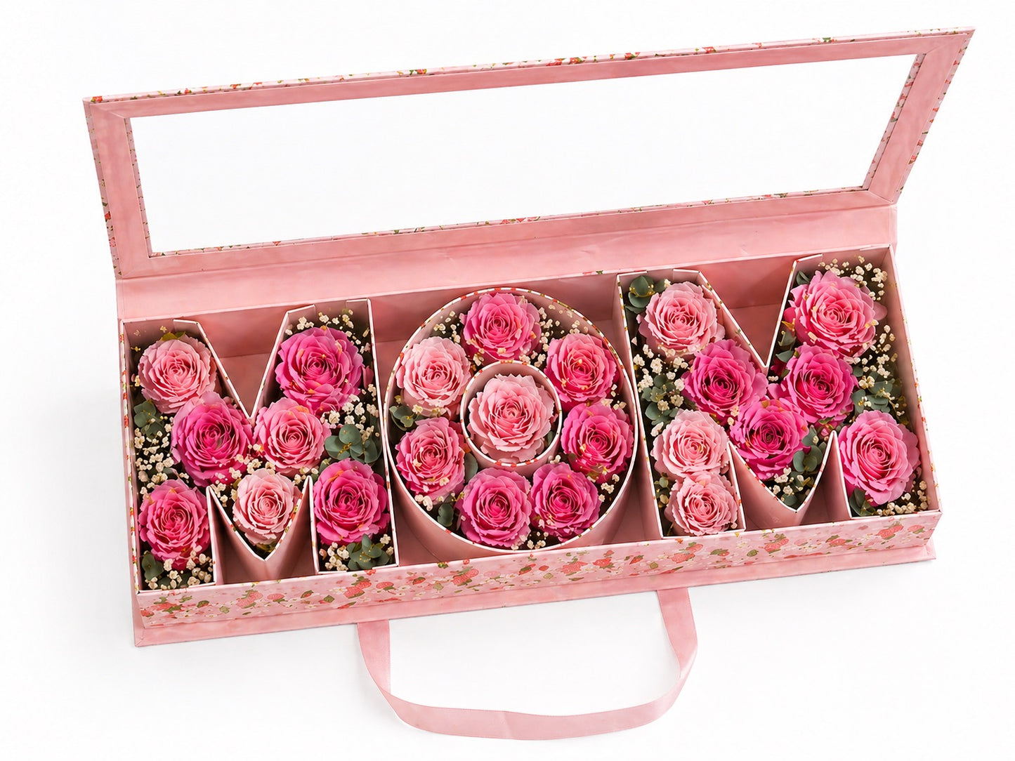 Mom rose Box PINK - Luxury Mother's Day Floral Arrangement