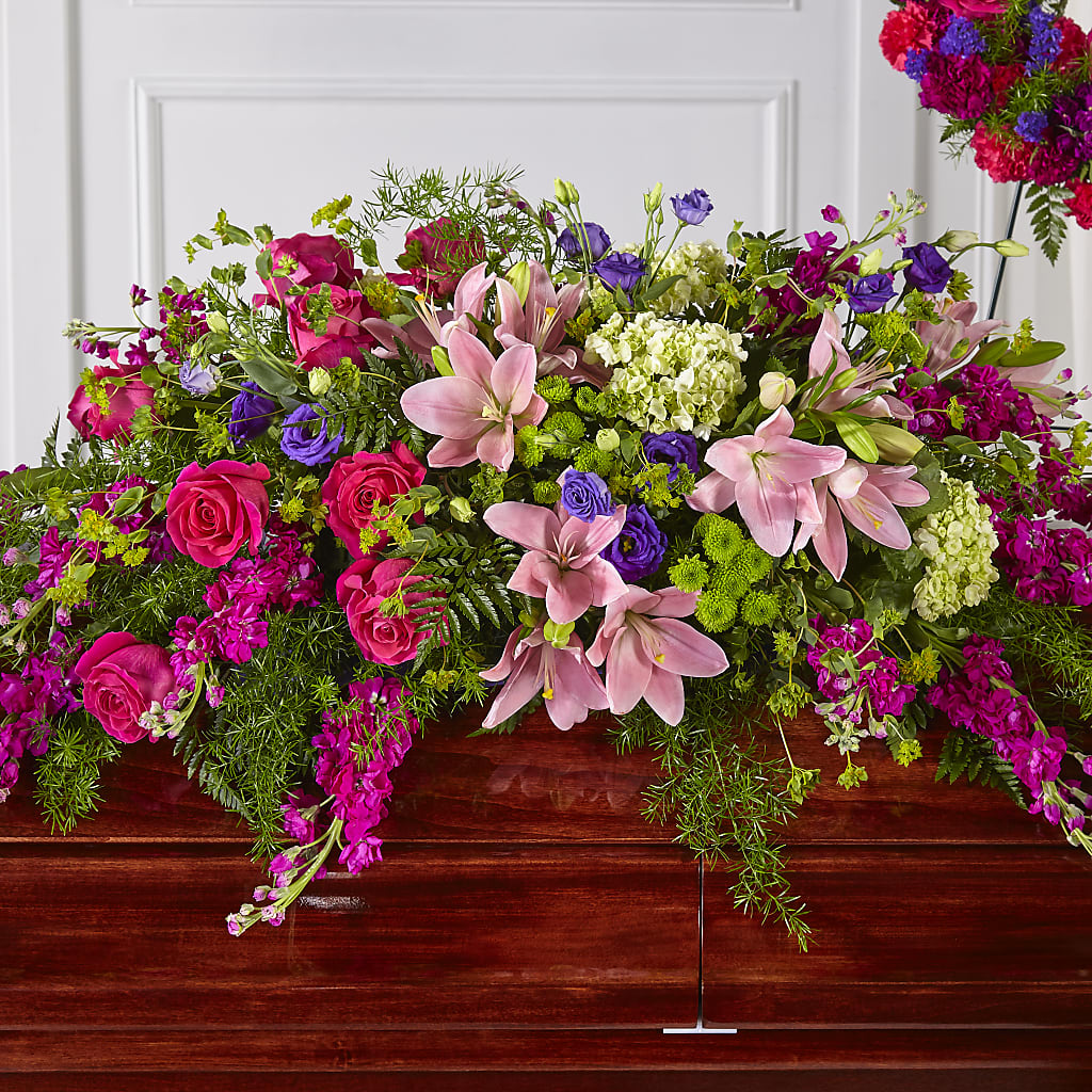 Radiant Tribute Casket Spray –  Buckeye Flowers, Marysville OH