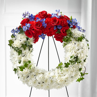 Patriotic Passion Wreath –  Buckeye Flowers, Marysville OH
