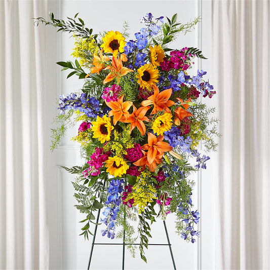 Sunlit Memories Standing Spray (Standard) –  Buckeye Flowers, Marysville OH