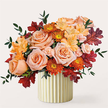 Spiced Latte Bouquet with Ivory Vase –  Buckeye Flowers, Marysville OH