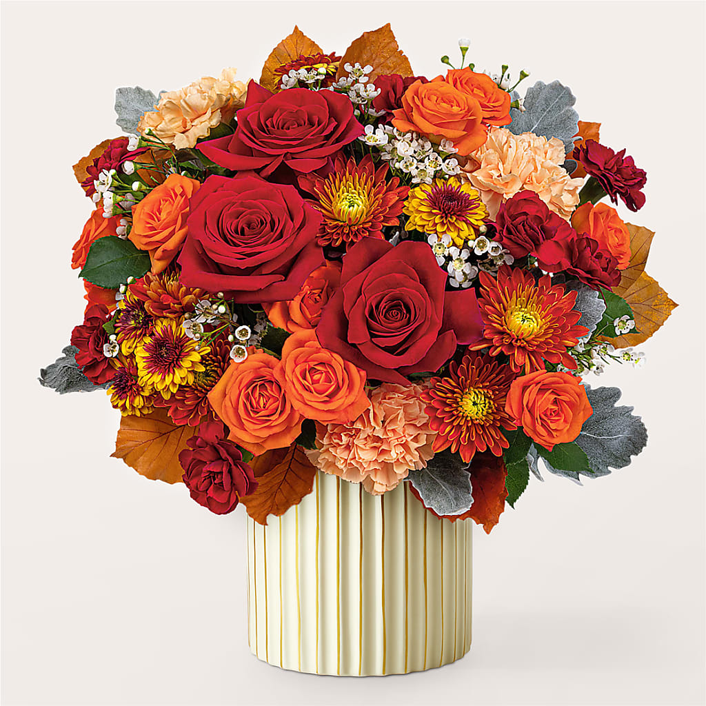 Merlot Bouquet with Ivory Vase –  Buckeye Flowers, Marysville OH