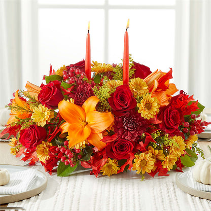 Autumn's Embrace Centerpiece –  Buckeye Flowers, Marysville OH
