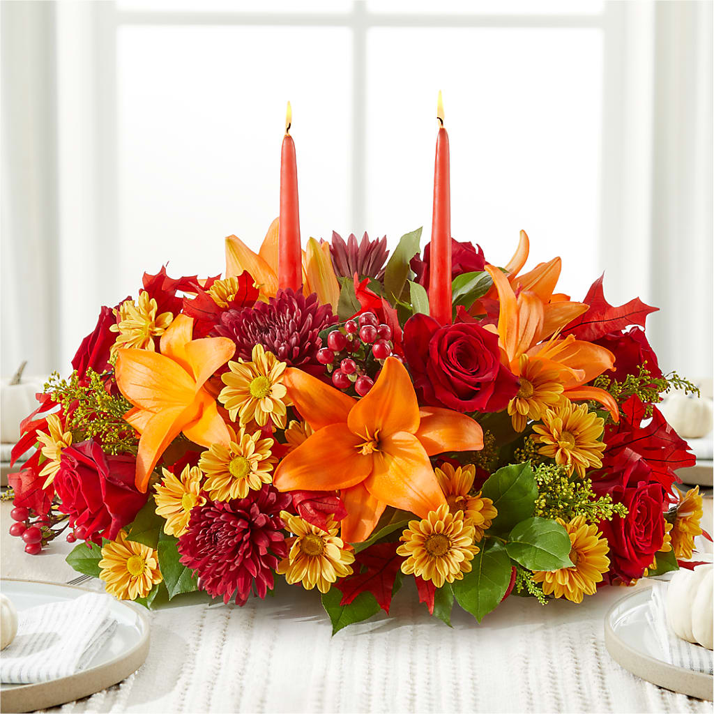 Autumn's Embrace Centerpiece –  Buckeye Flowers, Marysville OH