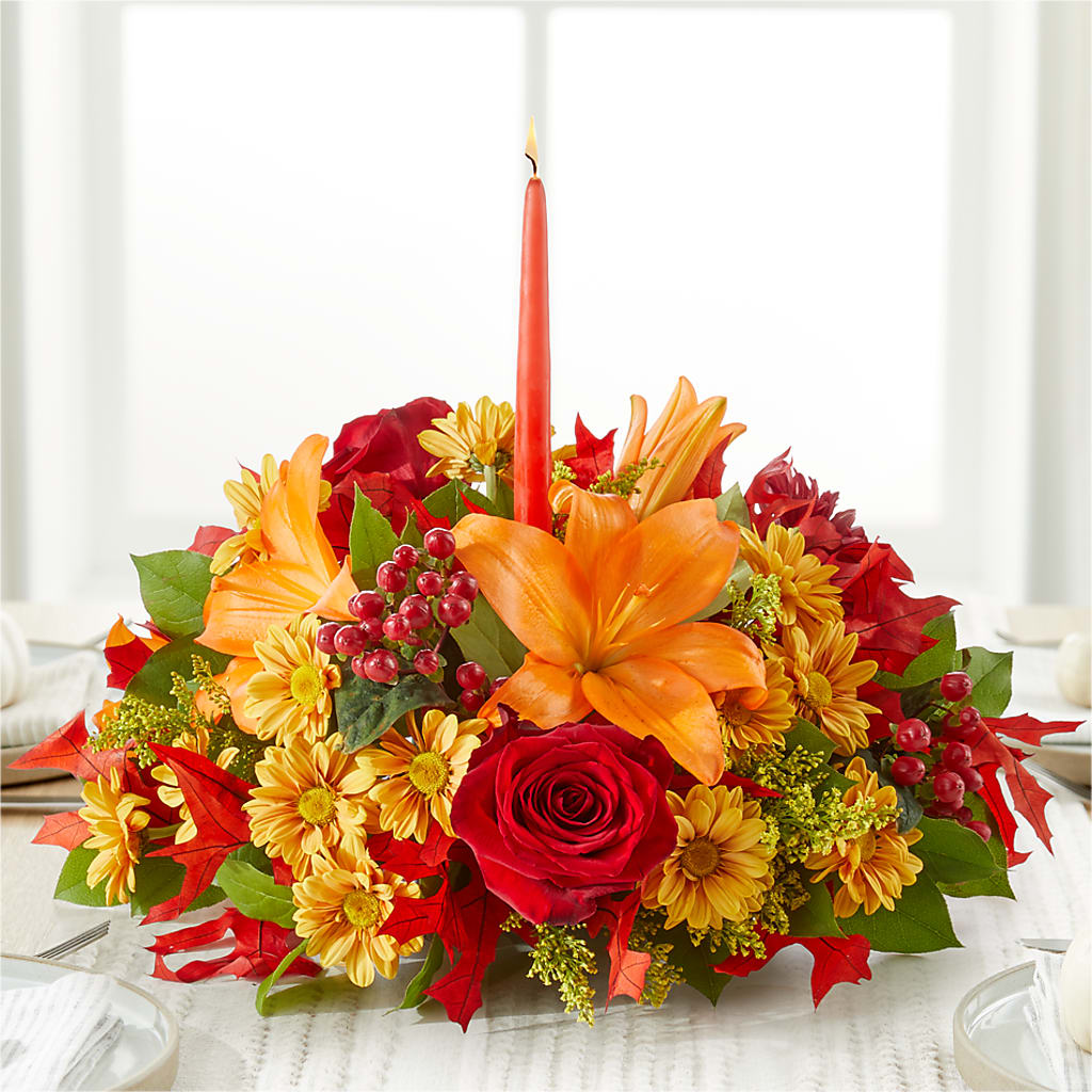 Autumn's Embrace Centerpiece –  Buckeye Flowers, Marysville OH